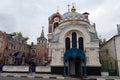The temple in the name of the holy princes Alexander Nevsky and Mikhail Tversky on Sovetskaya Street. Royalty Free Stock Photo