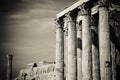 Temple of Olympian Zeus and Acropolis, Athens Royalty Free Stock Photo