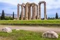 The Temple of Olympian Zeus also known as the Olympieion or Columns of the Olympian Zeus at the center of Athens city Royalty Free Stock Photo
