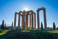 Temple of Olympian Zeus in Athens (Greece, Europe). Olympeion.