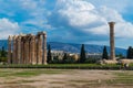 The Temple of Olympian Zeus in the center of Athens, Greece Royalty Free Stock Photo