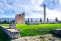 The Temple of Olympian Zeus Greek: Naos tou Olimpiou Dios, also known as the Olympieion, Athens. Royalty Free Stock Photo