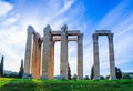 The Temple of Olympian Zeus Greek: Naos tou Olimpiou Dios, also known as the Olympieion, Athens. Royalty Free Stock Photo