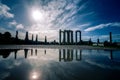 The Temple of Olympian Zeus Greek: Naos tou Olimpiou Dios, also known as the Olympieion, Athens. Royalty Free Stock Photo