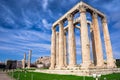 The Temple of Olympian Zeus Greek: Naos tou Olimpiou Dios, also known as the Olympieion, Athens. Royalty Free Stock Photo