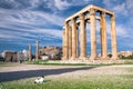 The Temple of Olympian Zeus Greek: Naos tou Olimpiou Dios, also known as the Olympieion, Athens. Royalty Free Stock Photo