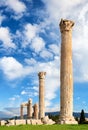 The Temple of Olympian Zeus is a monument of Greece and a former colossal temple at the center of the Greek capital Athens, Greece Royalty Free Stock Photo