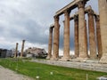 Temple of Olympian Zeus and views of the acropolis,Athens, Greece