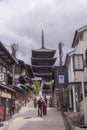 Temple Pagoda over Japanese street