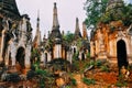 Temple and Pagoda ruins of the Shwe Inn Dein. Royalty Free Stock Photo