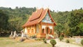 Temple Pagoda shrine near Pha Tang town in Laos.