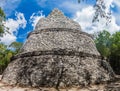 Temple of the Paintings at the ruins of the Mayan city Coba, Mexi Royalty Free Stock Photo