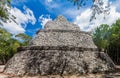 Temple of the Paintings at the ruins of the Mayan city Coba, Mexi Royalty Free Stock Photo