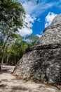 Temple of the Paintings at the ruins of the Mayan city Coba, Mexi Royalty Free Stock Photo