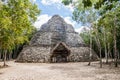 Temple of the Paintings at the ruins of the Mayan city Coba, Mexi Royalty Free Stock Photo