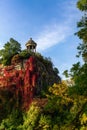 Temple in the park Buttes Chaumont, Paris, France Royalty Free Stock Photo