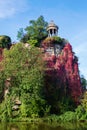 Temple in the park Buttes Chaumont, Paris, France Royalty Free Stock Photo