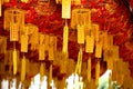 Temple of Penang, Malaysia, with colorful lights hanging from the ceiling