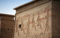 The Temple of Philae. Ancient Egyptian religious buildings and hieroglyphs. Aswan, Egypt Royalty Free Stock Photo