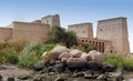 The Temple of Philae. Ancient Egyptian religious buildings and hieroglyphs. Aswan, Egypt