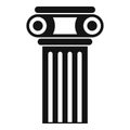 Temple pillar icon, simple style