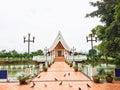 Temple in the pond at Wat Si Khom Kham, Phayao, Thailand. Beautiful of historic city at buddhism temple