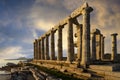 Temple of Poseidon at Cape Sounion, Attica / Greece. One of the Twelve Olympian Gods in ancient Greek religion and myth. He was go Royalty Free Stock Photo