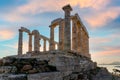 Temple of Poseidon at Cape Sounion, Attica - Greece. Royalty Free Stock Photo