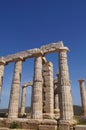 Temple of Poseidon at Cape Sounion near Athens, Greece. Royalty Free Stock Photo