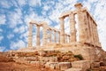 Temple of Poseidon on cape Sounion view Royalty Free Stock Photo