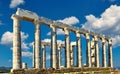 The temple of Poseidon in Sounio, Greece Royalty Free Stock Photo