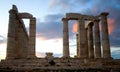 Temple of Poseidon on Sounion cape in Greece Royalty Free Stock Photo