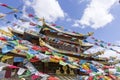 Temple with prayer flags, Zhongdian, Yunnan