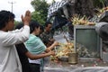 Temple Prayers, Pura Goa Lawah, Bali, Indonesia