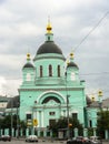 Temple of reverend St. Sergius of Radonezh in the Rogozhskaya Sloboda, Moscow, Russia. Royalty Free Stock Photo