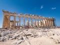 Temple of Rome and Augustus surrounded by tourists side view Royalty Free Stock Photo