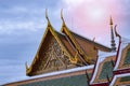 The temple roof is beautiful. The Thai art pattern Royalty Free Stock Photo