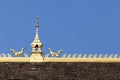 Temple Roof top on blue sky in Vientiane Province, Laos Royalty Free Stock Photo