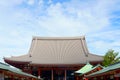 Temple roof of a traditional Japanese architecture. Asakusa Shrine is a Shinto shrine located in Tokyo, Japan Royalty Free Stock Photo