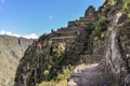 Temple ruin on Wayna Picchu at Machu Picchu, Peru Royalty Free Stock Photo