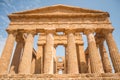 temple ruins in Sicily, Italy in Agrigento Royalty Free Stock Photo