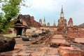 Temple ruins at Wat Phra Sri Sanphet. Ayutthaya, Thailand. Royalty Free Stock Photo
