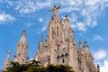 Temple of Sacred Heart of Jesus Expiatori del Sagrat Cor on Tibidabo mountain in Barcelona, Catalonia, Spain. Royalty Free Stock Photo