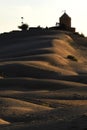 Temple at Sand Dunes Khuri, Sam, Jaiselmer, India Royalty Free Stock Photo