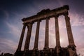 Temple of Saturn columns at the Roman Forum, Rome, Italy Royalty Free Stock Photo