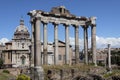 Temple of Saturn - Roman Forum - Rome - Italy Royalty Free Stock Photo