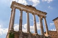 Temple of Saturn in Rome, Italy Royalty Free Stock Photo