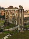 Temple of Saturn and Temple of Vespasian and Titus Royalty Free Stock Photo