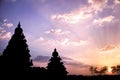 Temple silhouette in India