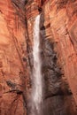 Temple Sinawava Waterfall Red Rock Zion Canyon Royalty Free Stock Photo